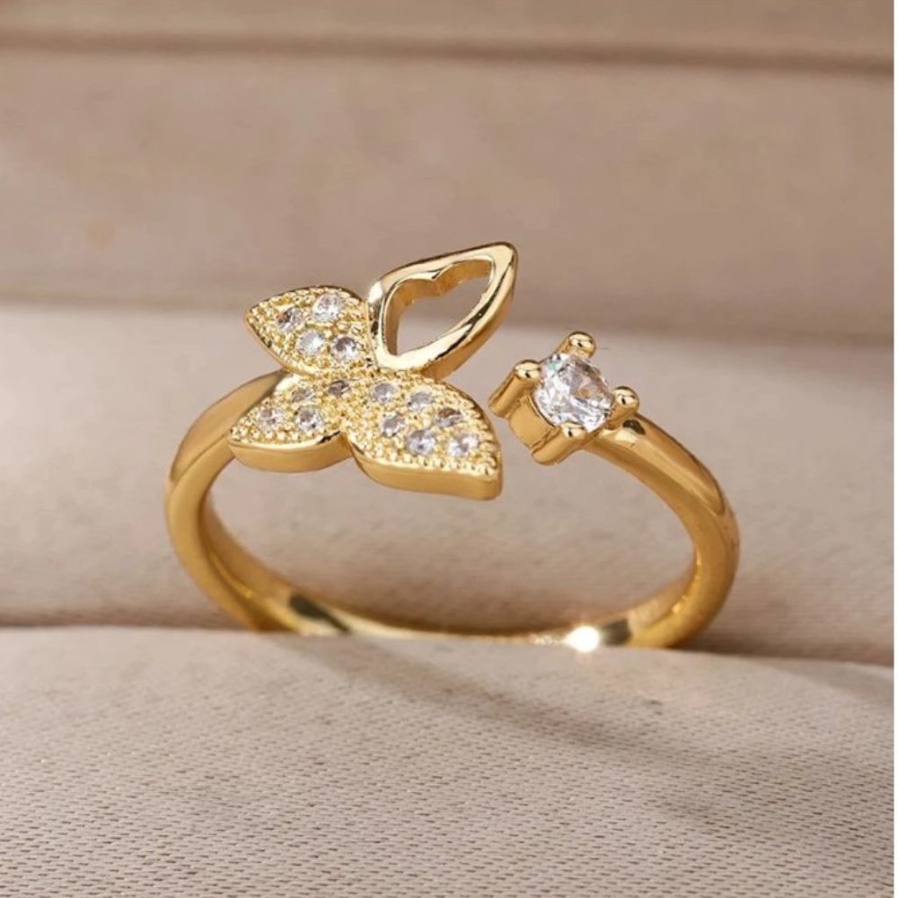 NEW Stainless Steel Butterfly Ring - Picture 3 of 4